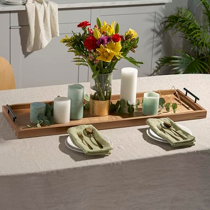 Twine Modern Manor Longboard Cheese Platter with Handles, Rectangular Cheese Board and Home Decor Tray, Dining Table Accessories Acacia Wood Set of 1 - style: Modern Manor Longboard