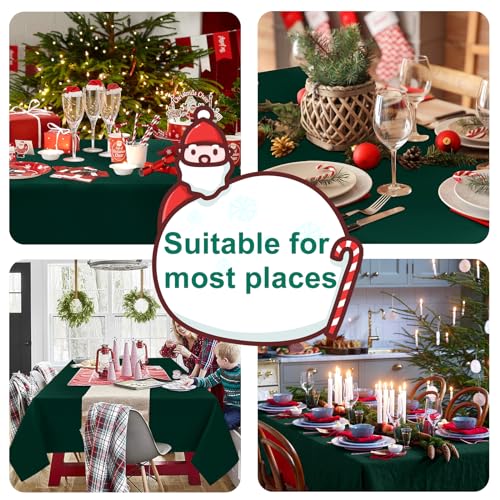 Square Tablecloth, Hunter Green, 30 x 30 Inch, 1 Pack | Spillproof, Waterproof, Wrinkle Resistant, Washable Table Cloth for Dining Room/Kitchen/Birthday/Party/Christmas - color: Hunter Green, size: 30" x 30" (Square)