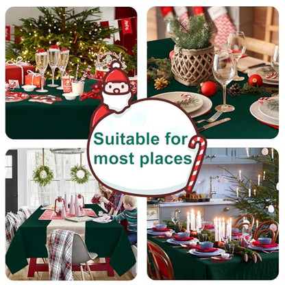 Square Tablecloth, Hunter Green, 30 x 30 Inch, 1 Pack | Spillproof, Waterproof, Wrinkle Resistant, Washable Table Cloth for Dining Room/Kitchen/Birthday/Party/Christmas - color: Hunter Green, size: 30" x 30" (Square)