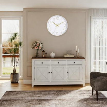 Wall Clock 12 Inch Silent Non-Ticking Wall Clocks Battery Operated Modern Style Gold Clock for Home Kitchen Bedroom Bathroom - color: Gold, size: 12 Inch