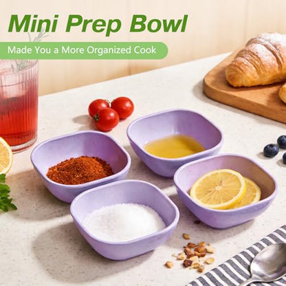SHECIPIN 12 Pack Unbreakable Dipping Bowls, 4.5 OZ Soy Sauce Dishes，dipping sauce cups，small bowls for dips (Elegant purple) - color: Elegant purple