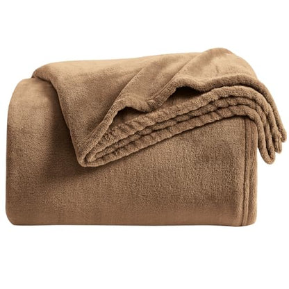 KMUSET Brown Fleece Throw Blanket for Couch - Warm Cozy Soft Lightweight Blankets All Seasons Suitable 50 x 60 inches - color: Brown, size: Throw(50"x60")