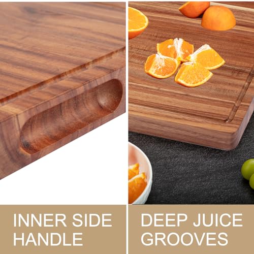 GAOMON 20 x 15 In Extra Large Acacia Wood Cutting Board, 1.5" Thick Kitchen Cutting Boards with Handle & Juice Groove, Butcher Block, Wooden Carving Board for Meat and Chopping Vegetables - size: 20"L x 15"W