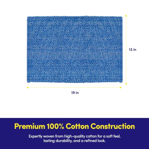 Sweet Home Collection 100% Cotton Placemats for Dining Room Rectangle Two Tone Woven Fabric 13" x 19" Soft Durable Table Mat Set, Set of 6, Dark Blue - color: Dark Blue, size: Rectangle 13" x 19"