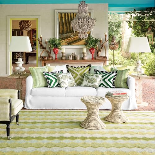 Dash & Albert Safety Net Green Geometric Handwoven Wool Runner Rug, 2'6"x8' | Green Handwoven Wool Rug, , / Geometric Pattern - color: Green, size: 2'6" x 8' (Runner)