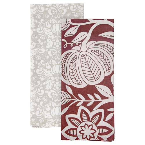 Boston International Dish Towel Set of Two Cotton Tea Towels, 28" x 18", Francis - color: Francis