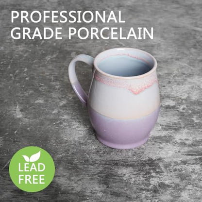 Bosmarlin Extra Large Ceramic Coffee Mug, 25 Oz, Dishwasher and Microwave Safe, Oversized Big Tea Cup for Office and Home, Reactive Glaze (Purple) - color: Purple