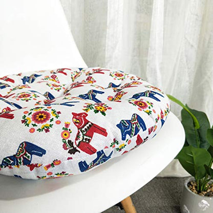 vctops Bohemian Soft Round Chair Pad Garden Patio Home Kitchen Office Seat Cushion Horse Diameter 16" - color: Horse, style: Diameter 16 Inch
