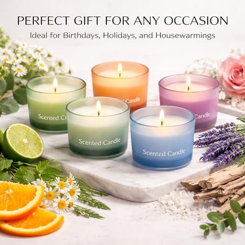 Soy Wax Candle Gift Set – Premium Holiday Scents for Relaxation & Festive Ambience – Long-Lasting, Clean Burn Aromatherapy Candles – Perfect Christmas, Gift for Aromatherapy Lovers