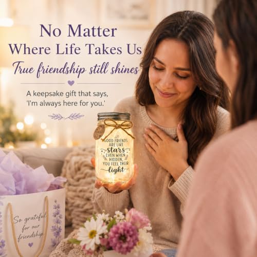 Solmay Friendship Gifts for Women, Best Friend Birthday Gifts Jar Light - color: Good Friends