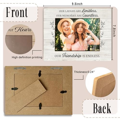 Rustic Wood Picture Frame,Farmhouse Picture Frame for 5x7 Photo –Our Friendship is endless – Fun Friend Gift for Besties, Roommates, Birthday or Graduation(Friendship) - color: Friendship