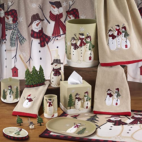 Avanti Linens - Covered Jar, Resin Countertop Accessories, Christmas Decorations (Snowmen Gathering Collection) - size: 1 Ounces