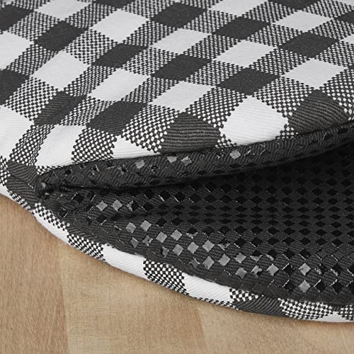 KITCHENAID Gingham Mini Oven Mitt 2-Pack Set, Matte Black, 5.5"x8" - color: Matte Black