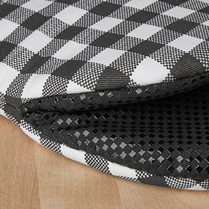 KITCHENAID Gingham Mini Oven Mitt 2-Pack Set, Matte Black, 5.5"x8" - color: Matte Black