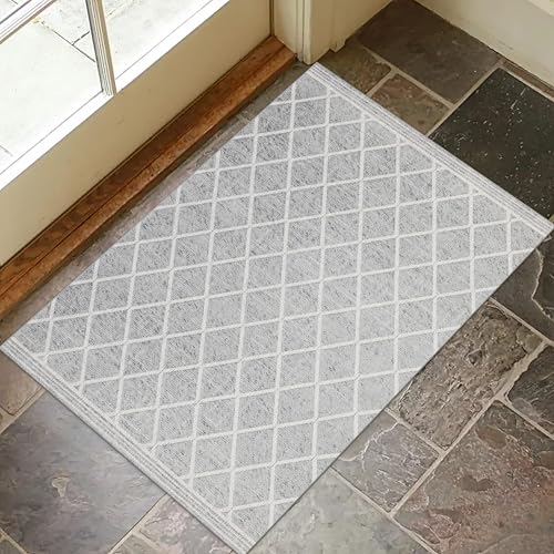 Machine Washable Area Rug - Living Room Bedroom Bathroom Kitchen Entryway Office - Padded Crease Free Stain Resistant Premium - Boho Modern Farmhouse - Tessa- Gray Ivory - 2'x 3' - color: Tessa - Gray Ivory, size: 2' x 3' (Rectangular)