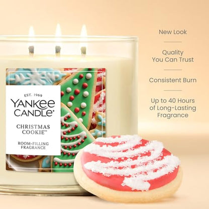 Yankee Candle Christmas Cookie, Scented Candle, 14.5oz 3-Wick Candle Jar with up to 40 Hours Burn Time - color: Christmas Cookie, size: 14.5oz