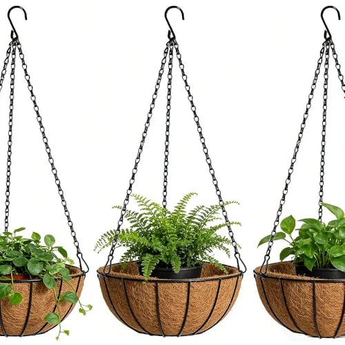 Plant Hanger Chains, Pack of 3-Versatile Replacement Set for Hanging Planters, Flower Pots & Baskets; Great for Lanterns, Bird Feeders and Home Ornaments. Durable and Easy to Install.