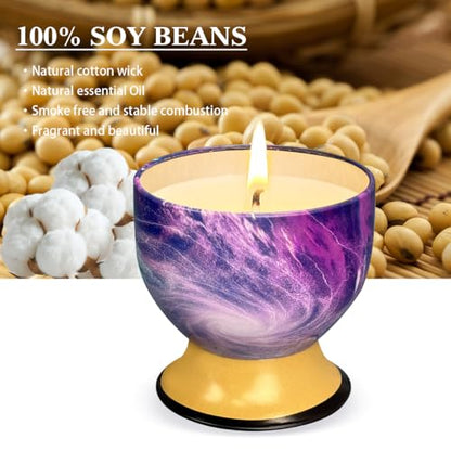 2 Packs -4 Ounces Household Aromatherapy Candles, Lemon, French Vanilla Natural Soy Candles, Portable tin can Candle Set, Suitable for Travel, spa, Bathing, Yoga, Home Decoration