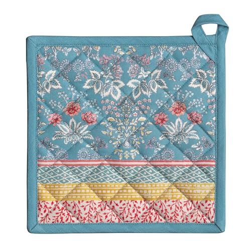 Maison d' Hermine Pot Holders 100% Cotton Potholders (8" x 8", Pack of 1) | Heat Resistant Hot Pads with Loop BBQ Cooking Baking Farmhouse Kitchen Handling Hot Pans Spring Summer - Marquise - color: 001 - Marquise, size: 8" x 8" (Pot Holder Pack of 1)