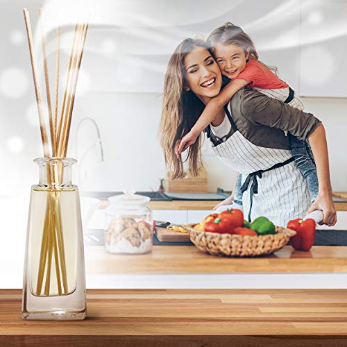 Reed Diffuser with Natural Essential Oil Lavender 3.4 Fl Oz - Lavanda Diffuser - Scented Reed Diffuser - Gift Set w/Bamboo Sticks - Best for Aromatherapy - Home - Office - Fitness