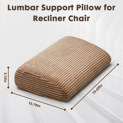 Large Lumbar Cushion Lumbar Support Pillow, Ergonomic Lumbar Pillow with Machine Washable, Help Relieve Pain of Back, Lumbar, Tailbone and Sciatic Nerve Support. (Light Brown) - color: Light Brown