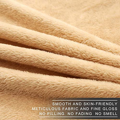 Polar Fleece Blankets Twin Size for The Bed Extra Soft Brush Fabric Super Warm Sofa Blanket 66" x 90"(Camel Twin) - color: Camel, size: Twin (90-Inch-by-66-Inch)