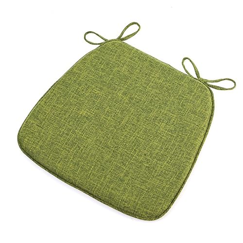 Chair Pads with Ties 18x17, Memory Foam Kitchen Chair Cushions with Ties 18 Inch, Non Slip Chair Pads for Dining Chairs Set of 2 4 6, Seat Cushions Covers Washable and Removable with Zipper - color: Green, size: 1pcs