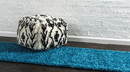 Unique Loom Solid Shag Collection Area Rug (2' 2" x 6' 5" Runner, Turquoise) - color: Turquoise, size: 2'2" x 6'5" (Rectangular)