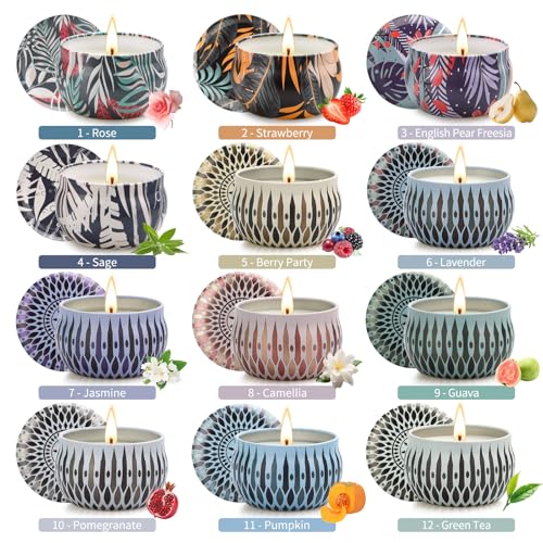 Scented Candles Gifts Set, 24 Pack Soy Wax Aromatherapy Candles - color: Scented Candles-24 Pack