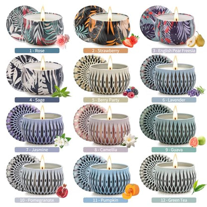 Scented Candles Gifts Set, 24 Pack Soy Wax Aromatherapy Candles - color: Scented Candles-24 Pack