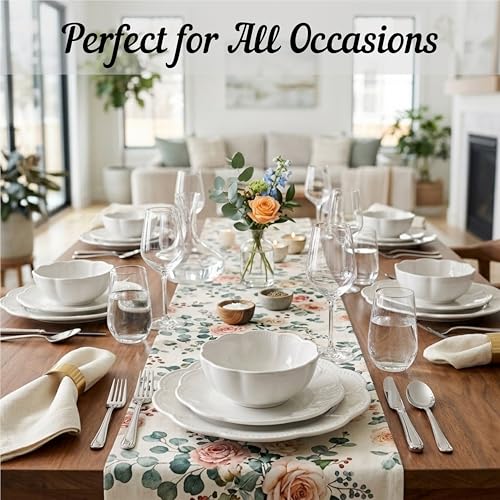 Sango Bethany 12 Pieces Scalloped White Plates & Bowls Set - color: White, size: 12-Piece Set