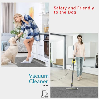 8FT Jute Hallway Runner Rug, Rubber Backed Absorbent Kitchen Runner Carpets, Grey Laundry Room Runner Mat, Grey - color: Grey, size: 2'4" x 8' (Rectangular)