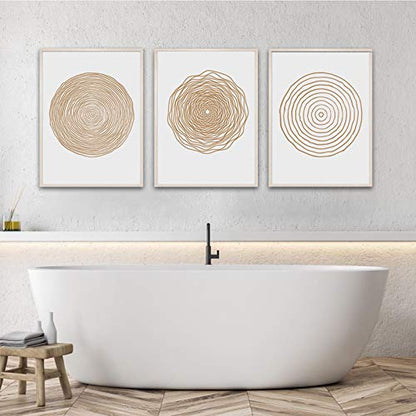 Mid Century Modern Boho Canvas Print - Abstract Geometric Canvas Wall Art Set - Scandinavian Wall Art for Living Room & Bedroom Decor - No Framed