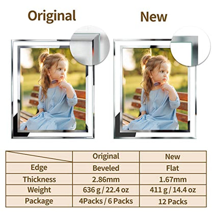 Hoikwo Bulk 8x10 Picture Frames, 12 Packs Silver Photo Frames 8 by 10, Glass Wedding Frames 8x10, Clear Mirror Wedding Photo Frames, Only for Tabletop Display Vertically or Horizontally - size: 8x10-12 Frames
