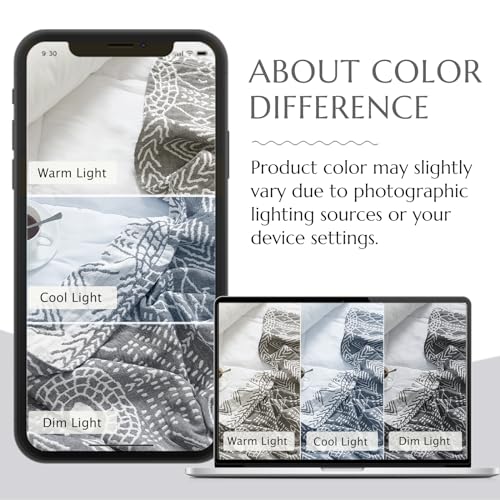 jinchan 100% Cotton Muslin Blanket Twin Boho Throw Blanket 50x60 Gray | 3-Layer, Tribal Geometric Quilt, Cooling Breathable Lightweight, for Adult, Soft, Reversible, Summer, Couch, Sofa, Bedroom - color: A. Boho Grey, size: 50"x60"