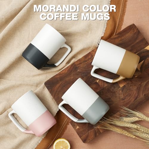Large Ceramic Coffee Mug Set of 4, 16 oz Tea Cups with Handle, Porcelain Mug for Latte, Hot Tea, Cappuccino, Milk, Cocoa, Microwave & Dishwasher Safe Cups for Men Women Mug Lovers, Housewarming Gift