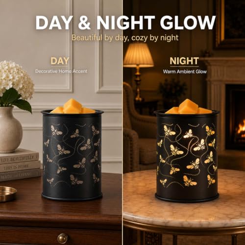 Metal Wax Melt Warmer Electric Candle Fragrance Burner | Oil Burner 2 in 1，Gifts for Women，Mother's Day，for Home Office Bedroom，Bee Decorations - style: bee