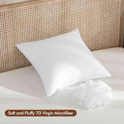 MIULEE 26x26 Euro Pillow Insert, Throw Pillow with Virgin Fiber Filling | Soft and Support, Durable Brushed Fabric, Decorative Pillow for Sofa Bed Couch - size: 26x26 Inch (Pack of 1)