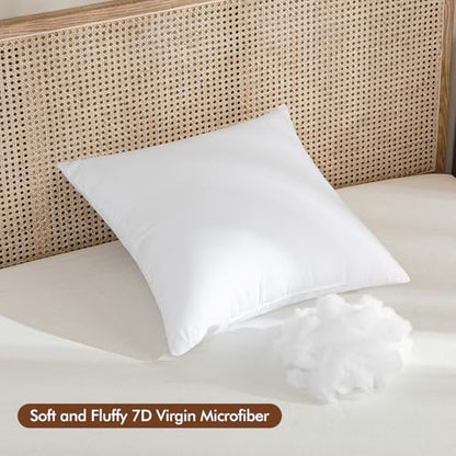 MIULEE 28x28 Euro Pillow Insert, Throw Pillow with Virgin Fiber Filling | Soft and Support, Durable Brushed Fabric, Decorative Pillow for Sofa Bed Couch - size: 28x28 Inch (Pack of 1)