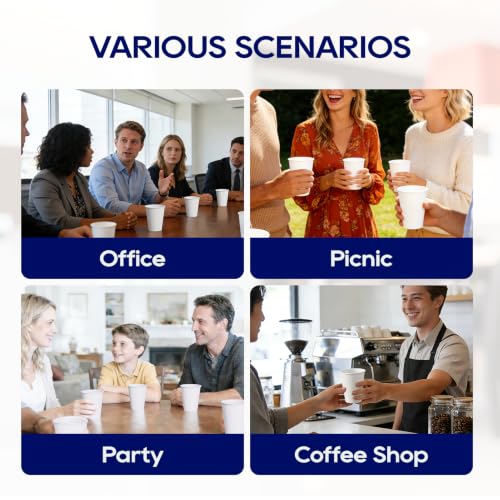 LITOPAK 240 Pack 12 oz Disposable Paper Coffee Cup, White Paper Hot Coffee Cups, Suitable for Party, Picnic, Travel, and Events - color: White-12oz