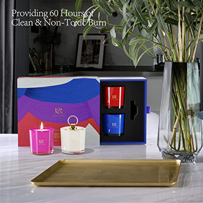 Luxury Scented Soy Candles Gift Set | 4 Natural Lavender Candles for Women's Stress Relief