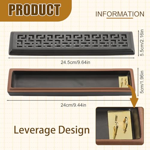CEREMONY Incense Holder for Sticks, Ceramic Insence-Stick Holder Ash Catcher Yoga - color: Lever Brown