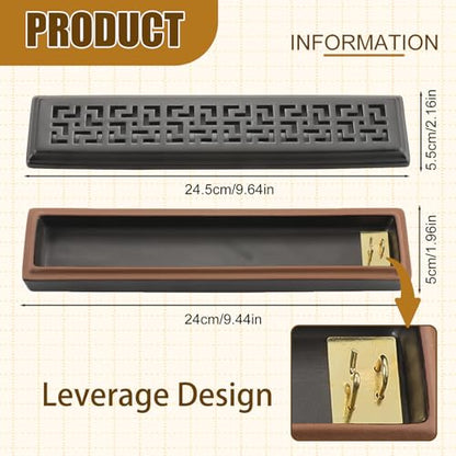 CEREMONY Incense Holder for Sticks, Ceramic Insence-Stick Holder Ash Catcher Yoga - color: Lever Brown
