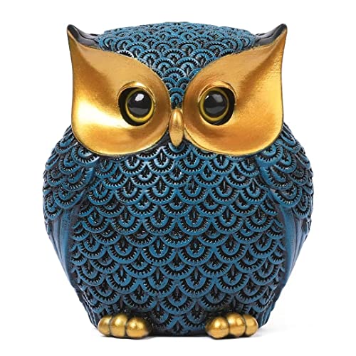 Artpaul Owl Figurines Home Decor Accents Small Décor Items for Shelf Decorations for Living Room Office, Gifts for Owl Lover (Blue) - color: Style1-blue