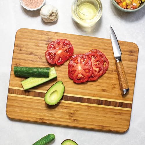 Totally Bamboo Martinique Bamboo Serving and Cutting Board, 15" x 11" - size: 15"L x 11"W