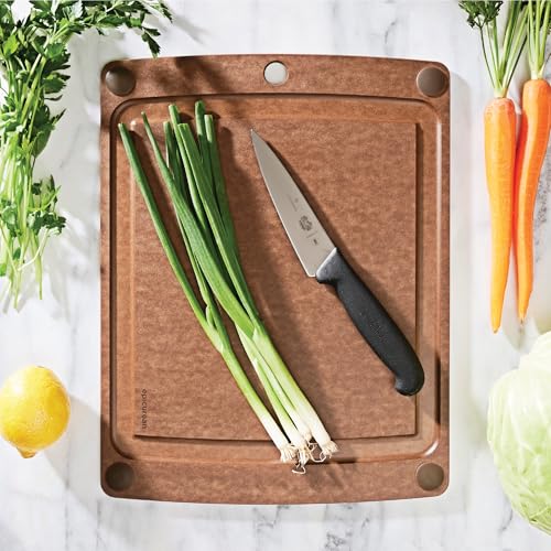 Epicurean All-In-One Cutting Board with Non-Slip Feet and Juice Groove - Non-toxic, Dishwasher Safe, Made in the USA, 14.5" x 11.25", Nutmeg - color: Nutmeg/Brown, size: 14.5"L x 11.3"W