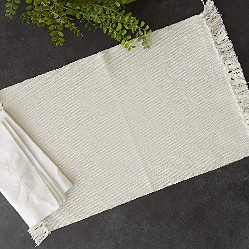 DII Variegated Tabletop Collection, Placemat Set, 13x19, Off-White, 6 Piece - color: Off-white, size: 19" x 13" (Set of 6)