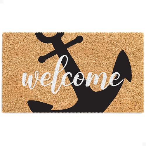 Door Mat - Welcome Mat for Front Door with Non-Slip Backing - Durable Coir Doormat - Perfect for Outside Entrance and Entryway Matt - Outdoor/Indoor - Welcome Aboard - 17" x 30" - color: Welcome Aboard