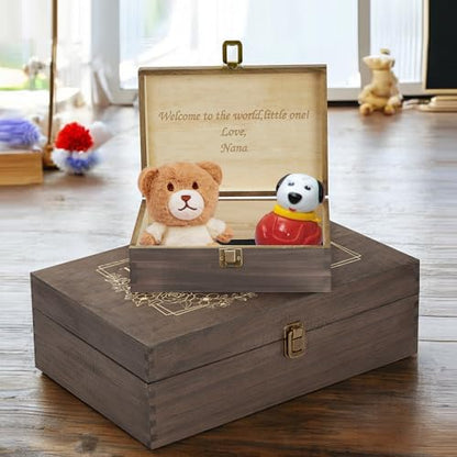 Personalized Time Capsule Memory Box – Custom Engraved Wooden Keepsake Box for Couples, Love Notes, Photos & Letters – Anniversary, Wedding & 18th Birthday Milestone Gift - style: 13. Time Capsule Designs
