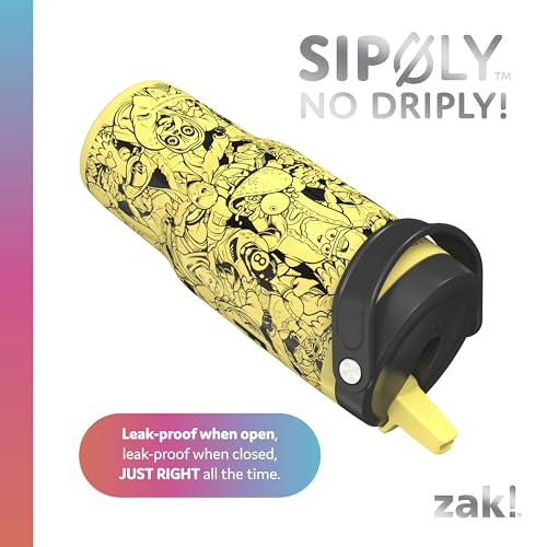 Zak Designs Fortnite Siply 20oz Leak-Proof Flip-Up Straw Insulated Tumbler | BPA Free, Stainless Steel, Handle, Cupholder Friendly, Dishwasher Safe, Kids Water Bottle, Reuseable For School, Home, Travel - color: Fortnite